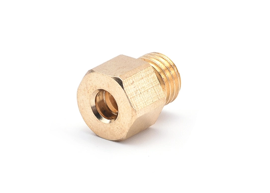 Componente de Porca Hexagonal de Precisão, Interna e Externa, em Cobre